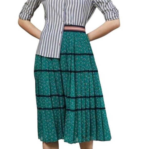 Ted Baker TALARLA Floral Dot green/black Midi Skirt  holiday party XS
C - Picture 6 of 13